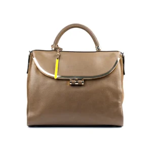 Women’s Zip Satchel Handbag – Premium Taupe Fashion Purse