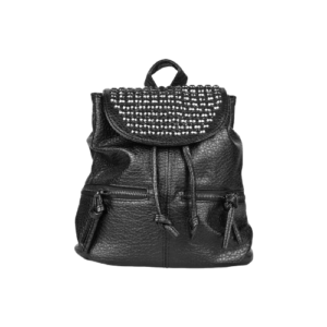 Camping Backpack – Studded Drawstring Travel Backpack (Black)