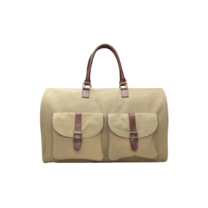 Casual Backpack – Canvas Travel Duffel Bag with Dual Front Pockets (Beige)