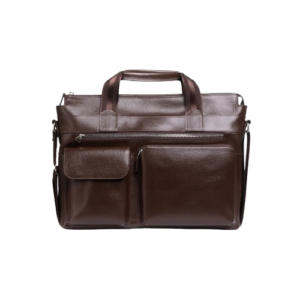 Duffle Bags – Premium Brown Leather Office & Travel Bag with Front Pockets